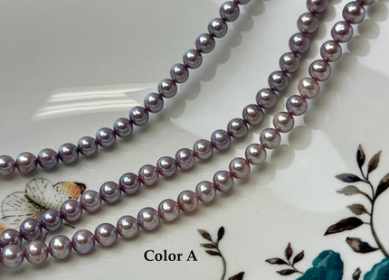 6 mm 7 mm AAAA Extra Shiny Natural Mauve Pink Perfect Round Freshwater Pearl Genuine High Luster Pink Edison Pearls 66 Beads #P3622