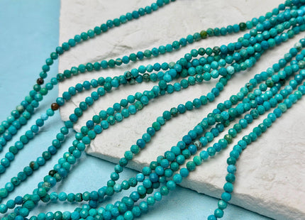3 mm 4 mm Faceted Round Tiny Blue Green Brown Turquoise Gemstone Beads 15 Inches Strand #4883