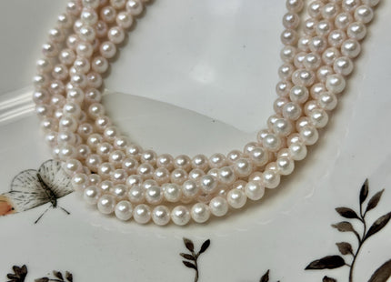 5-6 AA Natural White Round Saltwater Pearls Genuine Natural High Luster White Bridal Pearls #P3609