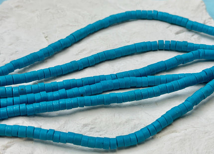 4.5 mm Blue Turquoise Heishi Rondelle Shape Gemstones Loose Beads 15 Inches Strand #4885