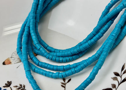 4.5 mm Blue Turquoise Heishi Rondelle Shape Gemstones Loose Beads 15 Inches Strand #4885