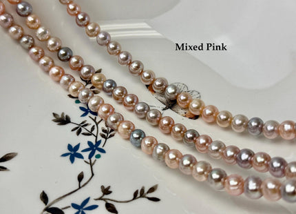 7-8 mm AAA Very Rare Extra Shiny Natural Mauve Pink Potato Freshwater Pearl Genuine High Luster Bridal Pearls #P2505