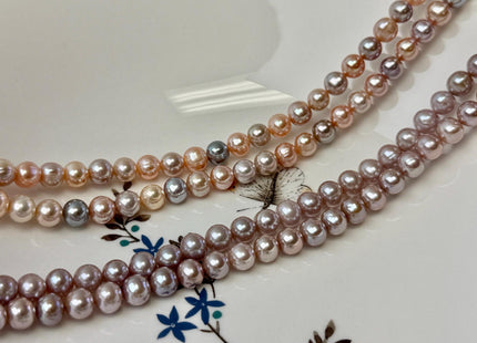 7-8 mm AAA Very Rare Extra Shiny Natural Mauve Pink Potato Freshwater Pearl Genuine High Luster Bridal Pearls #P2505