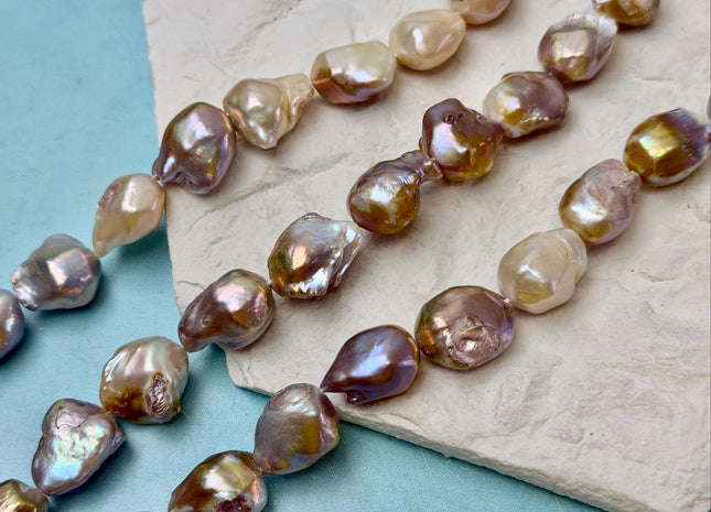 13-16x17-21mm Natural Mauve Seaweed Pink With Iridescent Color Irregular Baroque Pearl Beads Rare High Luster Pearl Beads #P3635