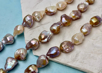 13-16x17-21mm Natural Mauve Seaweed Pink With Iridescent Color Irregular Baroque Pearl Beads Rare High Luster Pearl Beads #P3635