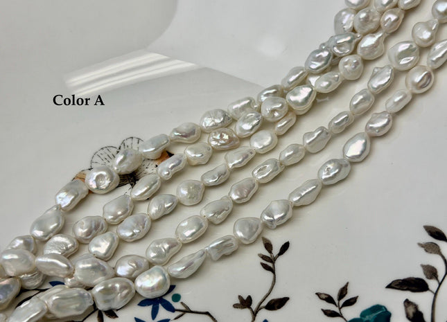 6-8x8-11 mm AA Natural White Keshi Rice Nugget Freshwater Pearl Genuine High Luster Keshi Pearl Beads#P3638