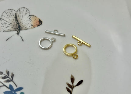 8x10mm 925 Sterling Silver Gold Toggle Clasp Genuine 925 Sterling Silver Toggle Findings With Litter Round Shape Design DIY Jewelry #10127