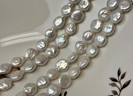 10-11mm AA Half Strand Natural White Round or Teardrop/Oval Coin Freshwater Pearls 1.2mm 1.5mm 2.1mm Large Hole High Luster Beads #P3640