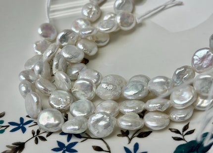 10-11mm AA Half Strand Natural White Round or Teardrop/Oval Coin Freshwater Pearls 1.2mm 1.5mm 2.1mm Large Hole High Luster Beads #P3640