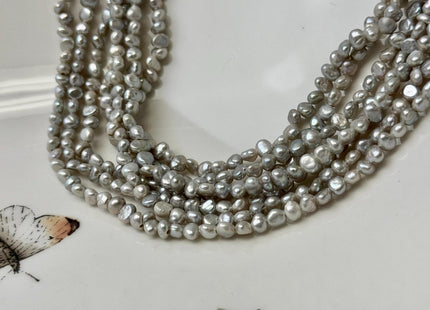 3-3.5 mm Gray Color Potato Nugget Freshwater Pearl Beads Genuine Freshwater Pearls Tiny Seed Pearl 115 Beads #P3643