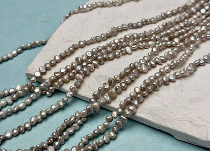 3-3.5 mm Gray Color Potato Nugget Freshwater Pearl Beads Genuine Freshwater Pearls Tiny Seed Pearl 115 Beads #P3643