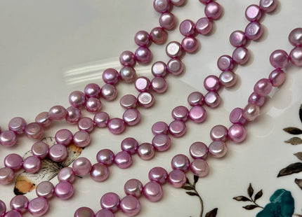 6.5-7 mm AAA Lavender Pink Round Button Freshwater Pearl Beads Genuine Top Drilled Button Freshwater Pearls #P3644