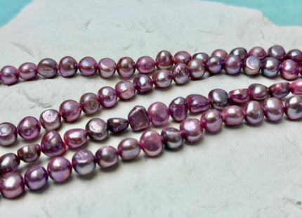 8 mm AAA Mauve Pink Lavender Color Potato Nugget High Luster Freshwater Pearl 52 Beads #P3649