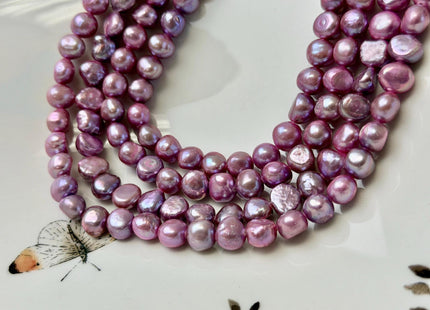 8 mm AAA Mauve Pink Lavender Color Potato Nugget High Luster Freshwater Pearl 52 Beads #P3649