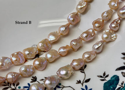 9-13x13-16 mm AAA Natural Blush Pink Freshwater Teardrop Baroque Pearl Beads High Luster Genuine Pearl Beads #P3650