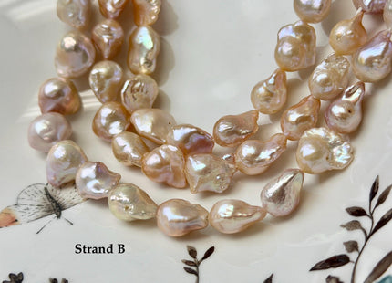 9-13x13-16 mm AAA Natural Blush Pink Freshwater Teardrop Baroque Pearl Beads High Luster Genuine Pearl Beads #P3650