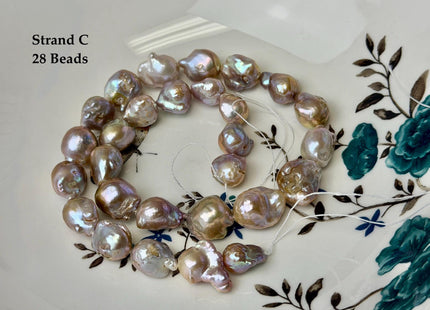 One-Of-A-Kind 11-13x12-18 mm AAA Natural Mauve Pink Freshwater Teardrop Baroque Pearl Beads High Luster Genuine Pearl Beads #P3651