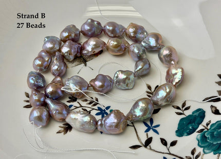One-Of-A-Kind 11-13x12-18 mm AAA Natural Mauve Pink Freshwater Teardrop Baroque Pearl Beads High Luster Genuine Pearl Beads #P3651
