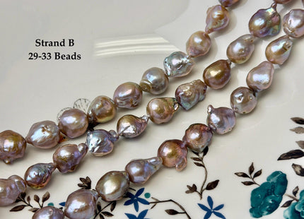 11-14x13-28 mm AAA Natural Mauve Pink Seaweed Freshwater Teardrop Baroque Pearl Beads High Luster Genuine Pearl Beads #P3652