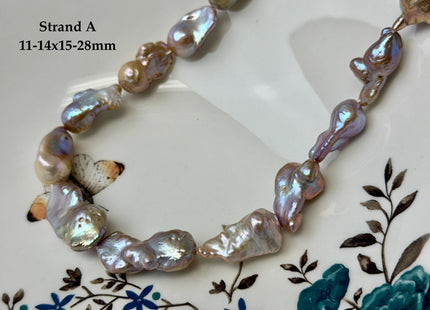 11-14x13-28 mm AAA Natural Mauve Pink Seaweed Freshwater Teardrop Baroque Pearl Beads High Luster Genuine Pearl Beads #P3652