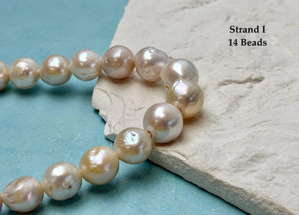 One-Of-A-Kind 12-18 mm AA Very Rare Natural Mauve Pink White Freshwater Edison Baroque Pearls High Luster Large 2.1mm Hole Beads #P3655