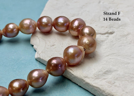 One-Of-A-Kind 12-18 mm AA Very Rare Natural Mauve Pink White Freshwater Edison Baroque Pearls High Luster Large 2.1mm Hole Beads #P3655
