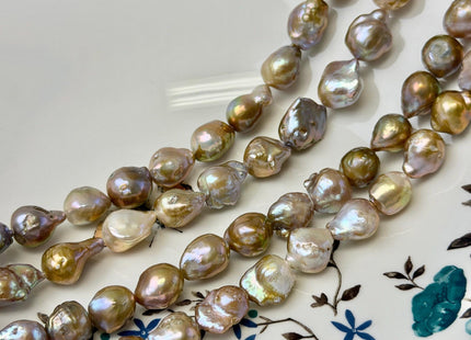 9-12x11-18 mm AAA Natural Mauve Pink Seaweed Freshwater Teardrop Baroque Pearl Beads High Luster Genuine Pearl Beads #P3657