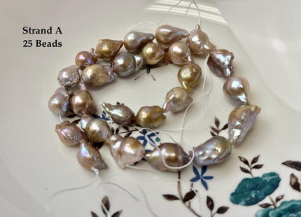 One-Of-A-Kind 10-14x13-19 mm AAA Natural Mauve Pink Seaweed Freshwater Teardrop Baroque Pearl Beads High Luster Genuine Pearl Beads #P3658
