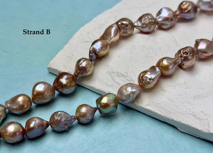 One-Of-A-Kind 10-14x13-19 mm AAA Natural Mauve Pink Seaweed Freshwater Teardrop Baroque Pearl Beads High Luster Genuine Pearl Beads #P3658