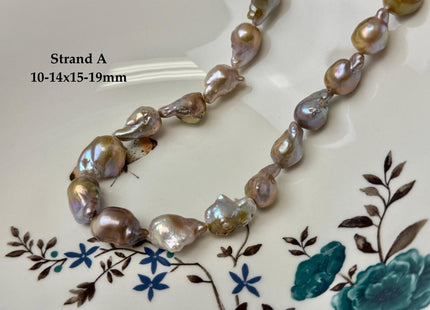 One-Of-A-Kind 10-14x13-19 mm AAA Natural Mauve Pink Seaweed Freshwater Teardrop Baroque Pearl Beads High Luster Genuine Pearl Beads #P3658