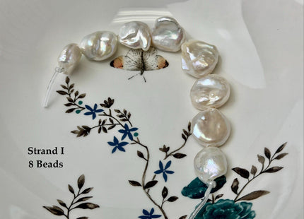One-Of-A-Kind 16-28 mm AA Natural White Pink Freshwater Rectangular Coin Baroque Pearls High Luster Large 2.1mm Hole Beads #P3659