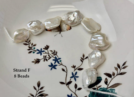 One-Of-A-Kind 16-28 mm AA Natural White Pink Freshwater Rectangular Coin Baroque Pearls High Luster Large 2.1mm Hole Beads #P3659