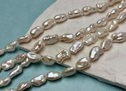 8-10x12-15 mm AAA High Luster Limited Edition Natural White Biwa Keshi Freshwater Pearls Genuine Keshi Paddle Pearl Beads #545