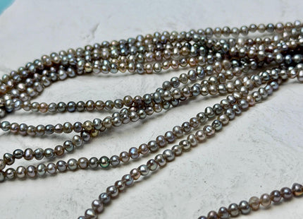 2-3 mm Pinkish Gray Tiny Freshwater Pearl Potato Shape Genuine Freshwater Seed Gray Color Pearl Beads #P3234