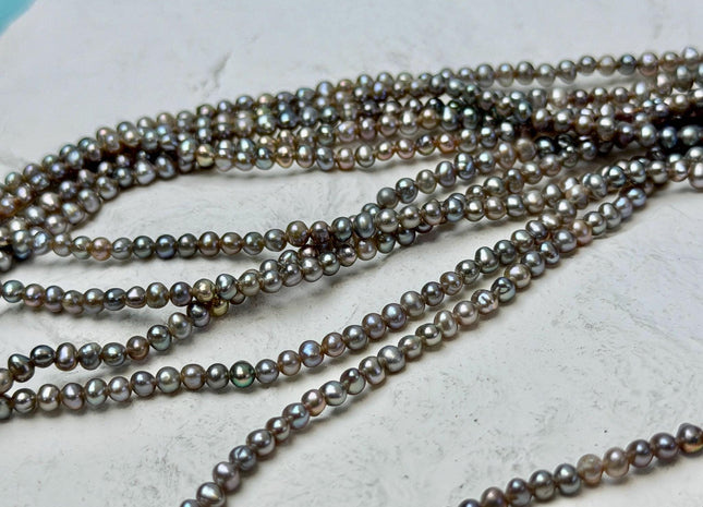 2-3 mm Pinkish Gray Tiny Freshwater Pearl Potato Shape Genuine Freshwater Seed Gray Color Pearl Beads #P3234