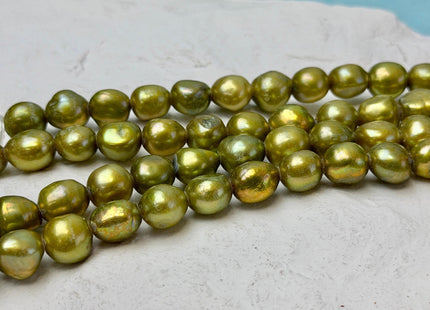9mm Large Hole Sage Green Nugget Feshwater Pearls 2.1mm Hole 20 Beads #P3666