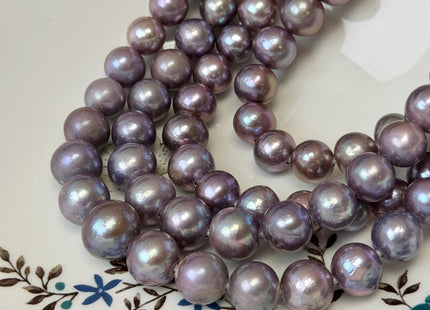 10-13 mm AA Half Strand Rare Natural Dark Purple Mauve Pink Baroque Pearl Bead Large Hole Size 2.1mm Edison Baroque Pearl 18 Beads #P3677