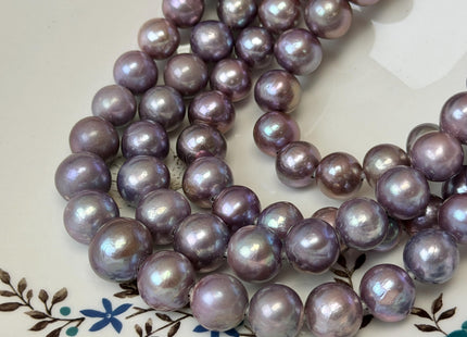 10-13 mm AA Half Strand Rare Natural Dark Purple Mauve Pink Baroque Pearl Bead Large Hole Size 2.1mm Edison Baroque Pearl 18 Beads #P3677