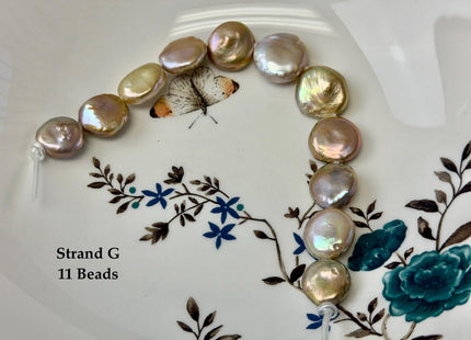 One-Of-A-Kind 14-20 mm Natural Mauve Pink Seaweed Freshwater Round Coin Pearls High Luster Large 2.1mm Hole Beads #P3672