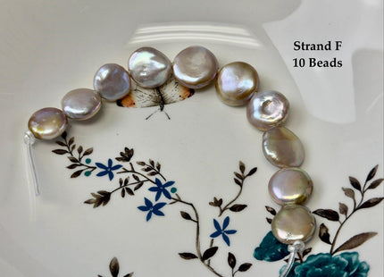 One-Of-A-Kind 14-20 mm Natural Mauve Pink Seaweed Freshwater Round Coin Pearls High Luster Large 2.1mm Hole Beads #P3672