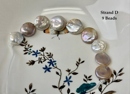 One-Of-A-Kind 14-20 mm Natural Mauve Pink Seaweed Freshwater Round Coin Pearls High Luster Large 2.1mm Hole Beads #P3672
