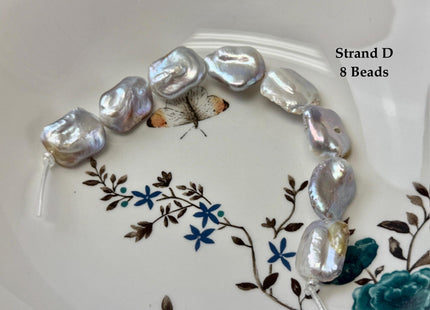 One-Of-A-Kind 17-21x20-31mm AA Natural White Mauve Pink Freshwater Rectangular Coin Baroque Pearls High Luster Large 2.1mm Hole Beads #P3673