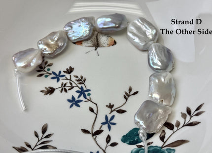 One-Of-A-Kind 17-21x20-31mm Natural White/Pink Freshwater Rectangular Coin Baroque Pearls High Luster Large 2.1mm Hole Beads #P3656