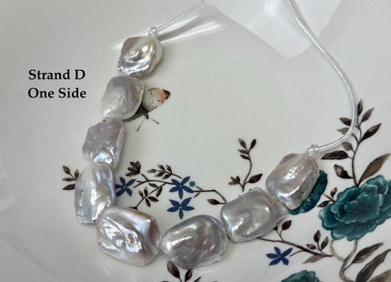 One-Of-A-Kind 17-21x20-31mm Natural White/Pink Freshwater Rectangular Coin Baroque Pearls High Luster Large 2.1mm Hole Beads #P3656