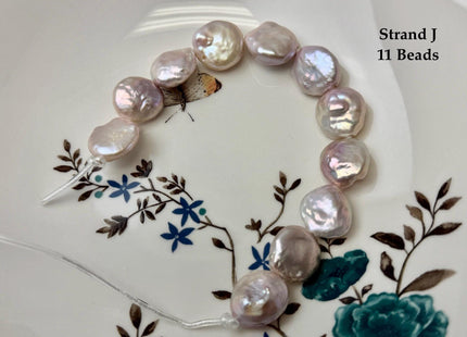 One-Of-A-Kind 15-18 mm AA Natural Mauve Pink Freshwater Round Coin Pearls High Luster Large 2.1mm Hole Beads #P3674