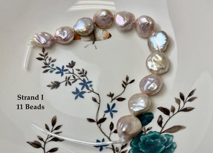 One-Of-A-Kind 15-18 mm AA Natural Mauve Pink Freshwater Round Coin Pearls High Luster Large 2.1mm Hole Beads #P3674