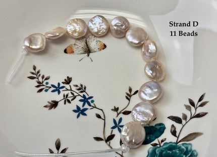 One-Of-A-Kind 15-18 mm AA Natural Mauve Pink Freshwater Round Coin Pearls High Luster Large 2.1mm Hole Beads #P3674