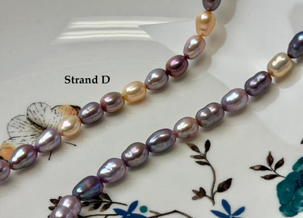 6.5-7x7-9 mm AAAA Very Rare Natural Dark Mauve Pink Freshwater Baroque/Edison Pearl Beads High Luster Genuine Purple Edison Pearl #P3626