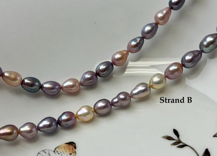 6.5-7x7-9 mm AAAA Very Rare Natural Dark Mauve Pink Freshwater Baroque/Edison Pearl Beads High Luster Genuine Purple Edison Pearl #P3626