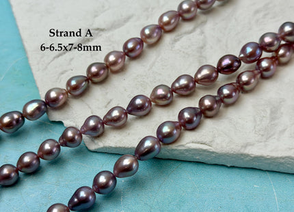 6.5-7x7-9 mm AAAA Very Rare Natural Dark Mauve Pink Freshwater Baroque/Edison Pearl Beads High Luster Genuine Purple Edison Pearl #P3626